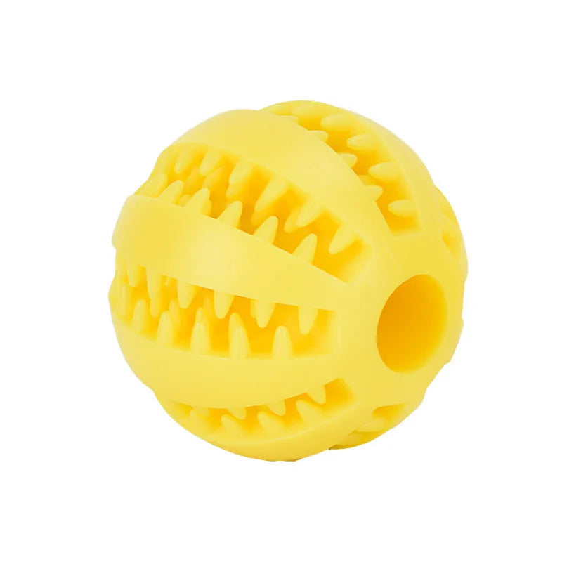 Interactive Rubber Dog Chew Ball – Treat Dispenser & Dental Cleaning Toy for Dogs & Puppies