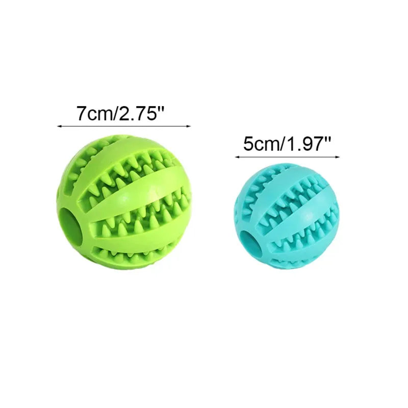 Interactive Rubber Dog Chew Ball – Treat Dispenser & Dental Cleaning Toy for Dogs & Puppies