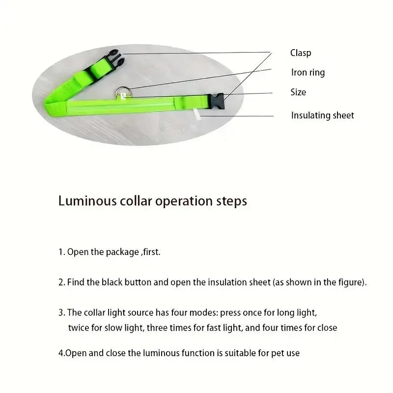 LED Glow-in-the-Dark Dog Leash & Collar – USB Rechargeable Night Safety Set