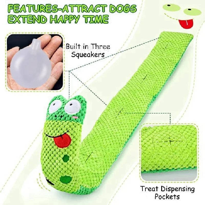 Interactive Dog Puzzle Snail Toy – Plush Squeaky Slow Feeder for Puppies & Power Chewers
