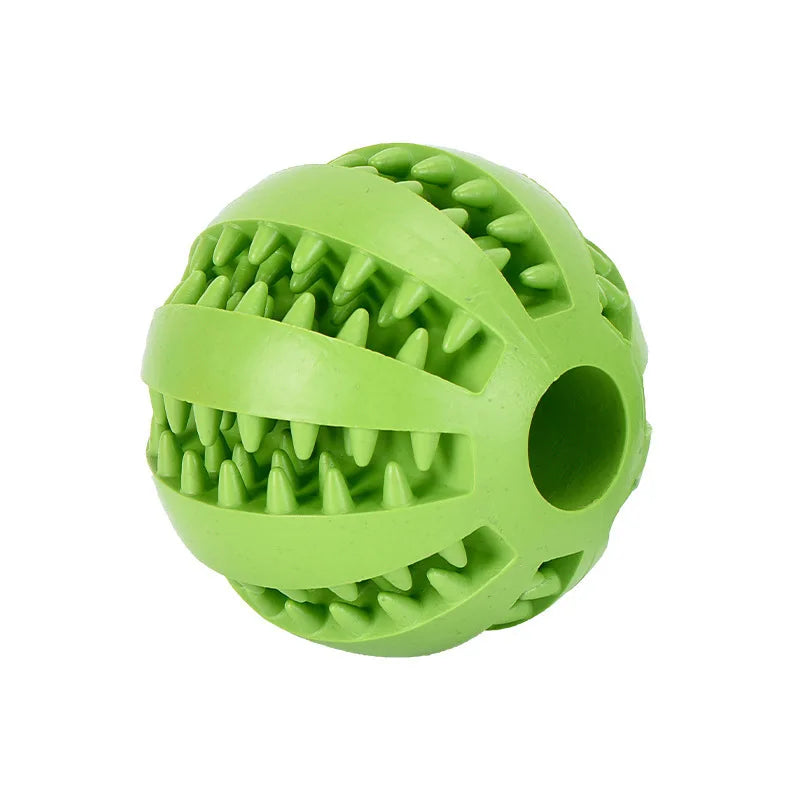 Interactive Rubber Dog Chew Ball – Treat Dispenser & Dental Cleaning Toy for Dogs & Puppies