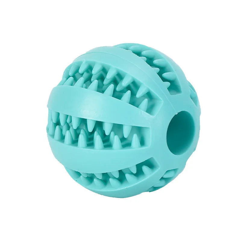 Interactive Rubber Dog Chew Ball – Treat Dispenser & Dental Cleaning Toy for Dogs & Puppies