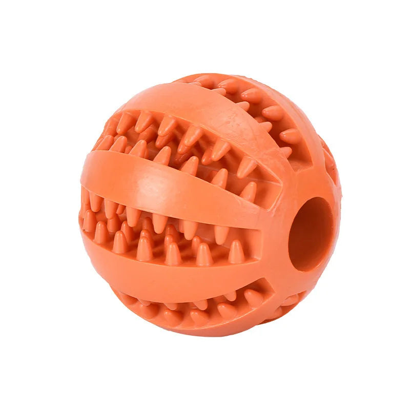 Interactive Rubber Dog Chew Ball – Treat Dispenser & Dental Cleaning Toy for Dogs & Puppies