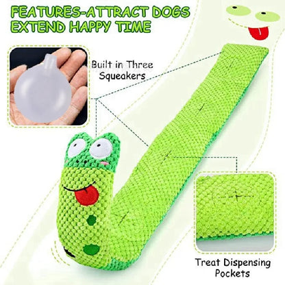 Interactive Dog Puzzle Snail Toy – Plush Squeaky Slow Feeder for Puppies & Power Chewers